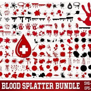 Blood Splatter Svg Bundle Blood Splatter Png Bundle Blood Splatter