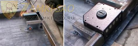 Замок врезной для калитки уличный с ручкой узкопрофильный - 98 фото
