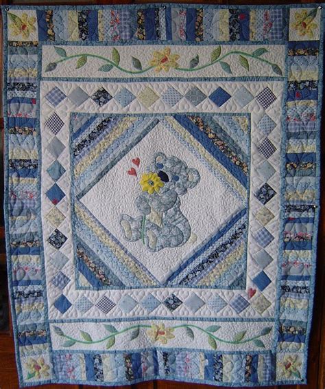 Patchwork And Applique Design In Blue For A Little Boy Original Design