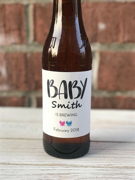 Baby Is Brewing Beer Labels Custom Pregnancy Announcement Etsy