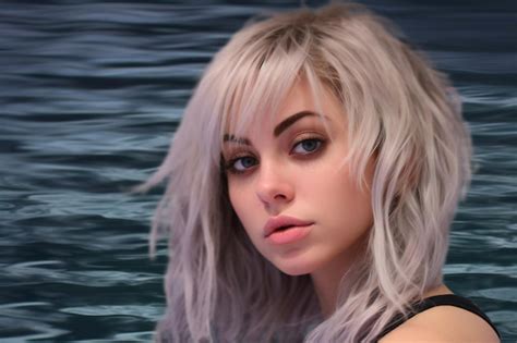 Premium Photo Portrait Of A Beautiful Blonde Girl In The Pool Closeup