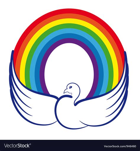 Dove with rainbow Royalty Free Vector Image - VectorStock