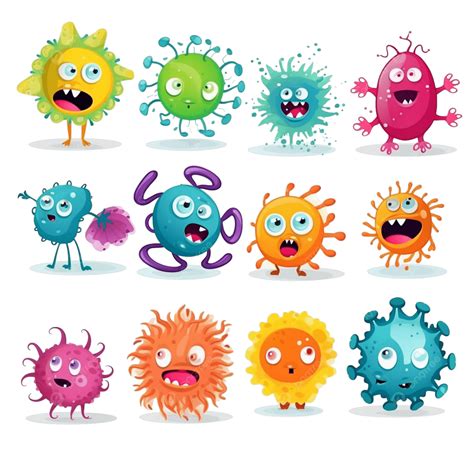Cartoon Cute Viruses And Bacteria, Cartoon Monster, Cute, Cute Cartoon