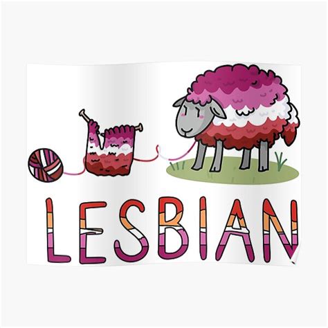 Cute Lesbian Fluffy Sheep Cartoon Vector Illustration Motif Set