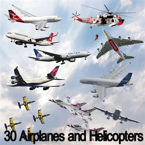 30 Airplane and Helicopter Overlays for Photoshop, Airplane Overlays, Helicopter, Aircraft, Sky ...