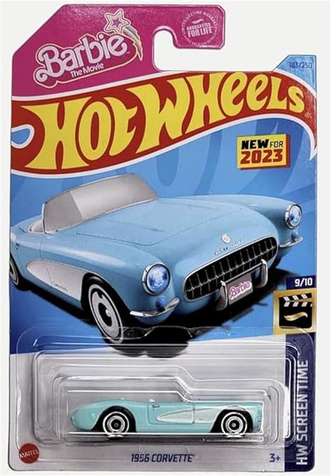 Amazon Hot Wheels 1956 Corvette HW Screen Time 9 10 Blue Toys Games