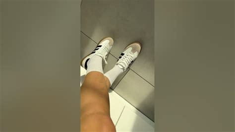 Кеды женские кожаные белые с черными полосками (4401) #adidas #shoes # ...