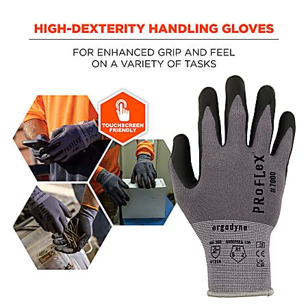 Ergodyne Proflex 7070 Nitrile Coated Cut Resistant Gloves Gray Large