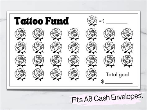 Tattoo Fund Saving Challenge Printable Sinking Funds Etsy Savings