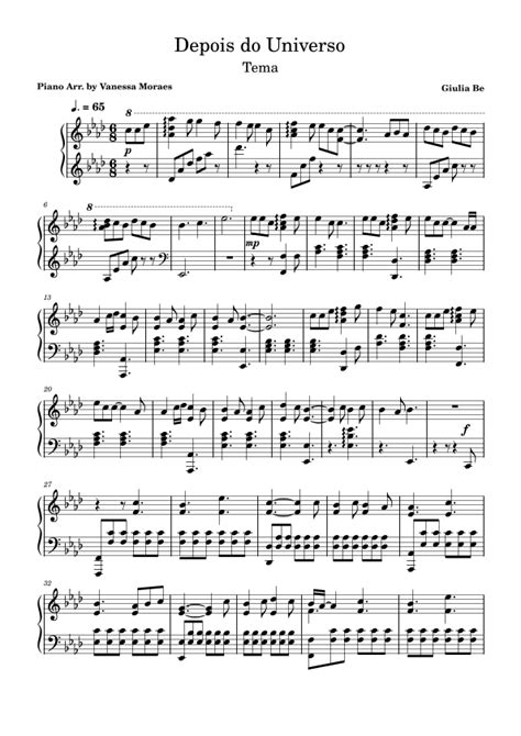 Depois Do Universo Arr Vanessa Moraes By Giulia Be Sheet Music For