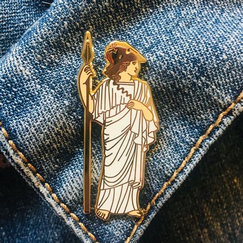 Greek Goddess Athena Enamel Pin Etsy