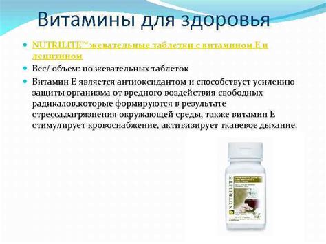Ваши возможности с Amway Витамины для