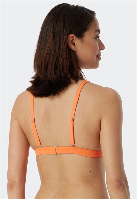 Bikini Triangel Top Herausnehmbare Cups Variable Tr Ger Streifen Orange