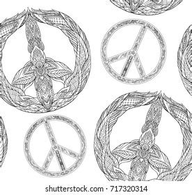 Seamless Texture Black White Peace Symbol Stock Vector (Royalty Free ...