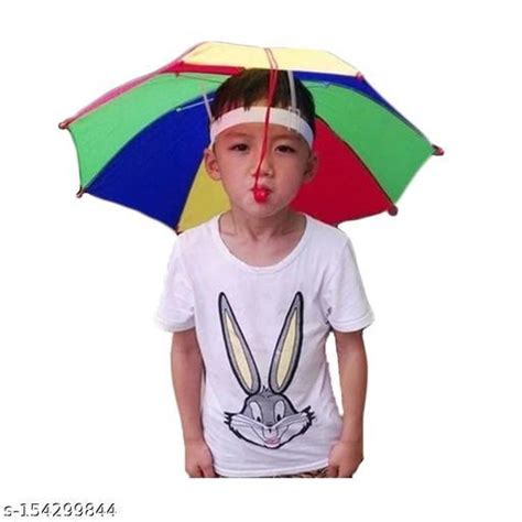 Cap Umbrella For Kids Girls and Boys Multicolor Cap Hat Umbrella for Adults,Women,Men (1 PC KIDS ...