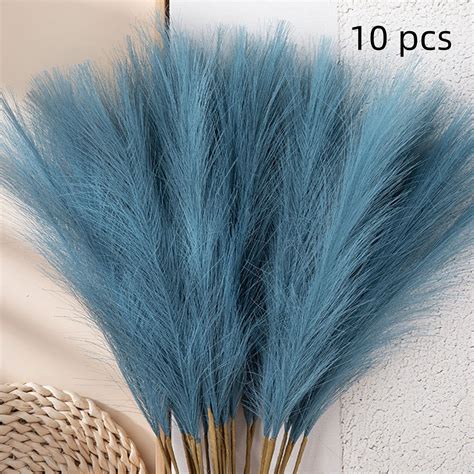 Faux Pampas Grass 10 Pcs 22Inches Tall Artificial Pompas Grass Feathers