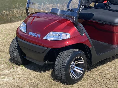 2022 Advanced Ev 6 Passenger Burgundy Red Street Legal Golf Cart With