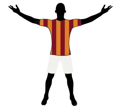 Soccer Player Silhouette In Black Victorious Winnings Players Vector