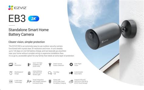 Ezviz Eb K Mp K Standalone Battery Powered Smart Home Camera