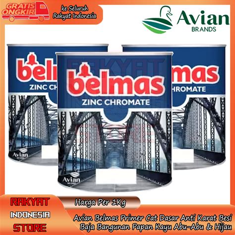 Jual Avian Belmas Primer Cat Dasar Meni Besi Anti Karat Zinc Chromate