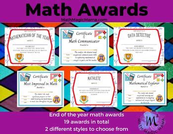 Student End of the Year Math Awards- Celebrate Math Excellence! | TPT