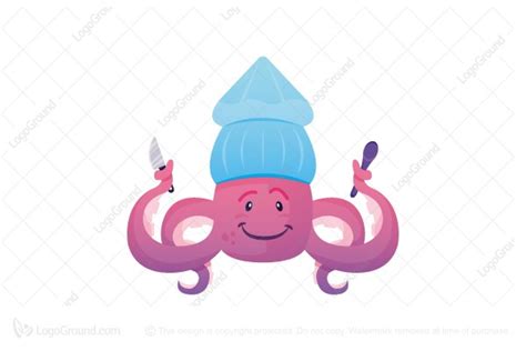 Squid Chef Mascot Logo