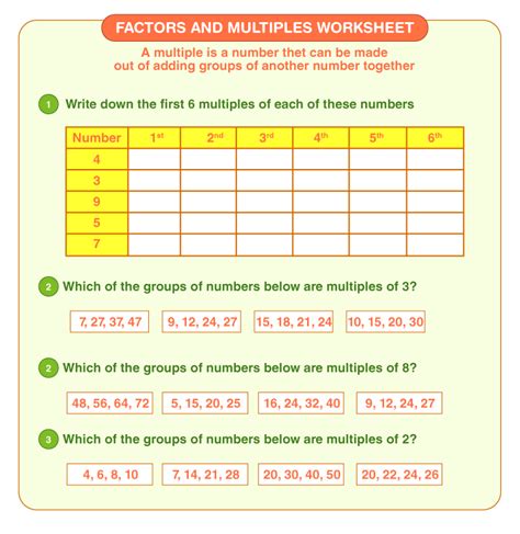 Factors and Multiples Worksheets - Math Monks - Worksheets Library