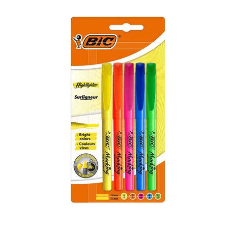 Bic Marking Fosforlu Kalem Highlighter Karışık Renk 5 li Kırtasiye