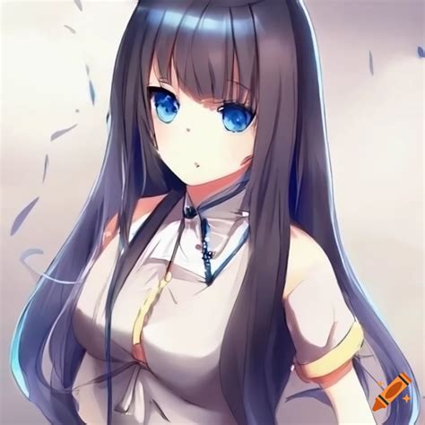 Anime Girl Long Hair Blue Eyes