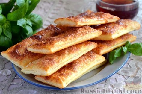 Рецепт: Слоёные язычки с сахаром на RussianFood.com