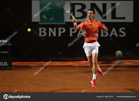 Rome Italy 2022 Novak Djokovic Srb Play Game Casper Ruud Stock