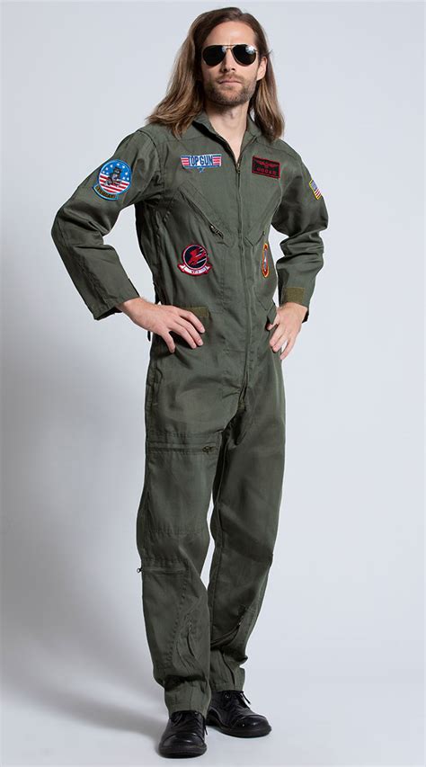 Mens Top Gun Costume, Top Gun Mens Flight Suit, Mens Maverick Costume ...