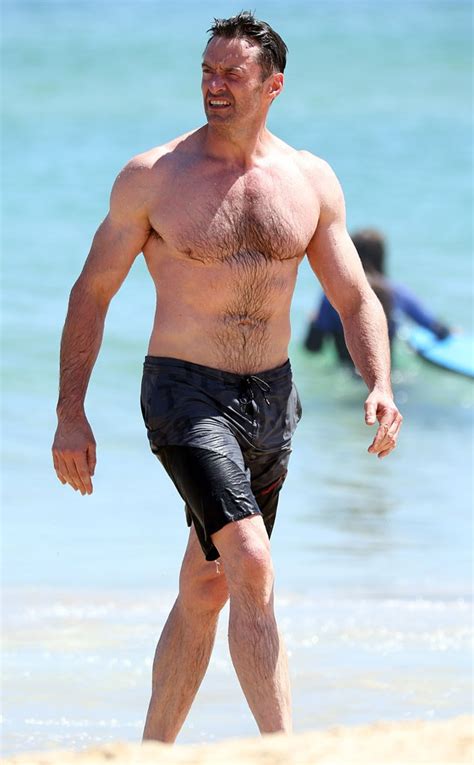 Hugh Jackman Shows Off His Ripped Body On The Beach In Australia E News