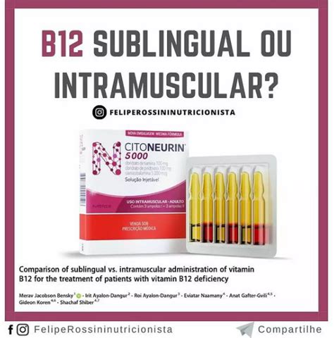 Vitamina B12 Sublingual Ou Intramuscular Portal De Nutrição