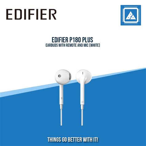 EDIFIER P180 PLUS EARBUDS WITH REMOTE AND MIC (WHITE) – BlueArm ...