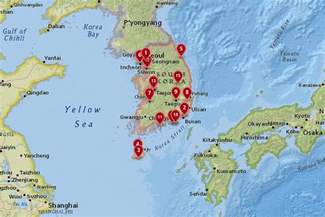 cities  visit  south korea  map  touropia
