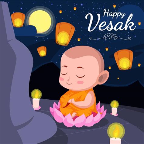 Feliz Celebraci N Del D A De Vesak Vector En Vecteezy