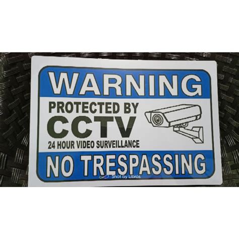 Cctv No Trespassing Signage A4 Size Pvc Hard Plastic Shopee Philippines