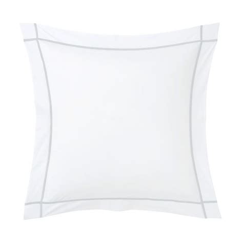 Yves Delorme Athena Pillow Case Silver On White X Cm Artedona