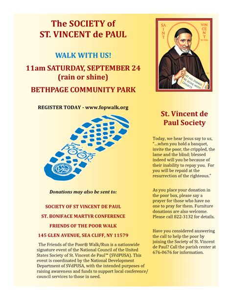 Friends Of The Poor Walk Run St Boniface Martyr Parish