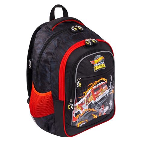 Hot Wheels ergonomikus iskolatáska hátizsák Monster Trucks Gyerekajándék