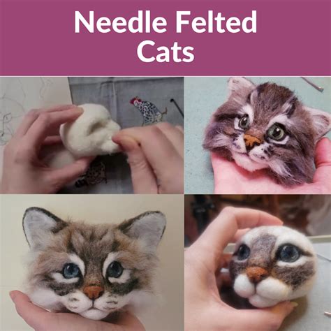 Needle Felting Tutorials Tips And Ideas Fit To Be Loved Needle Felted Cat Felt Cat Needle