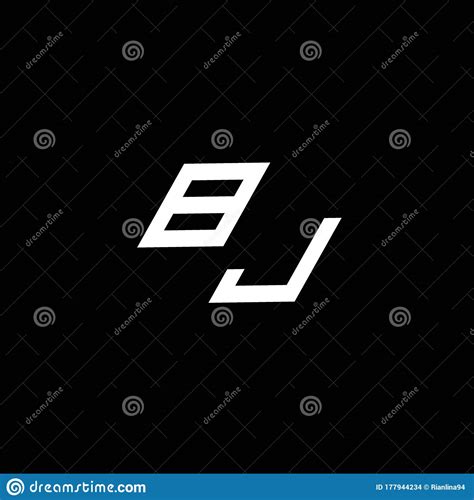 Bj Logo Monogram With Up To Down Style Modern Design Template Stock