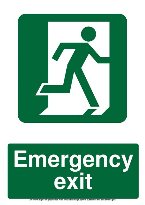 Printable Emergency Exit Sign