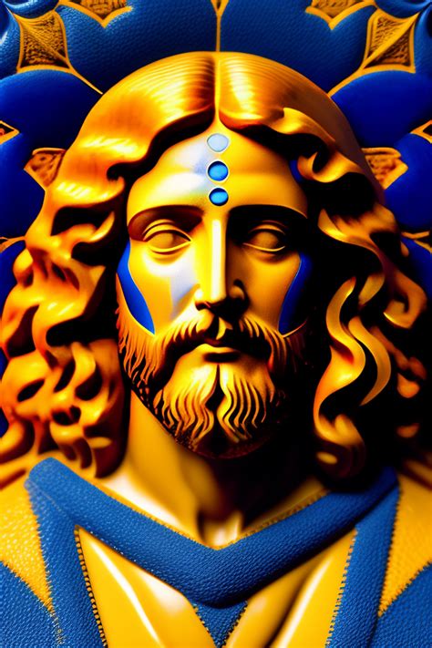 Lexica A Portrait Of Jesus Blue And Yellow Manl Highly Detailed