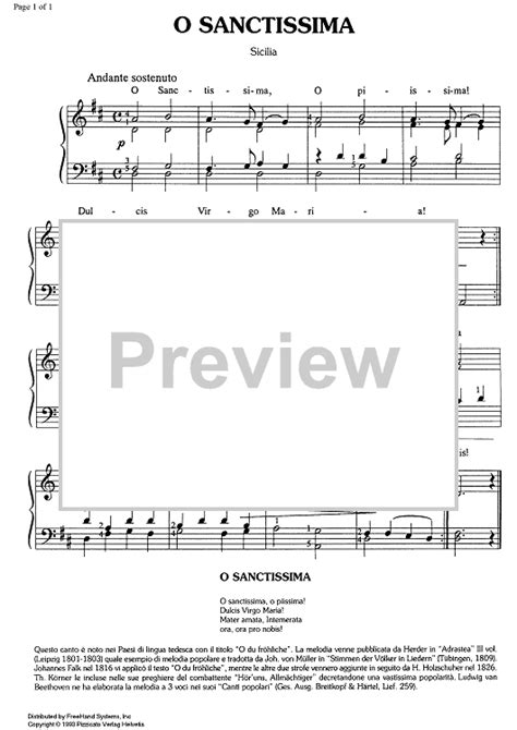 O Sanctissima Sheet Music For Pianovocal Sheet Music Now