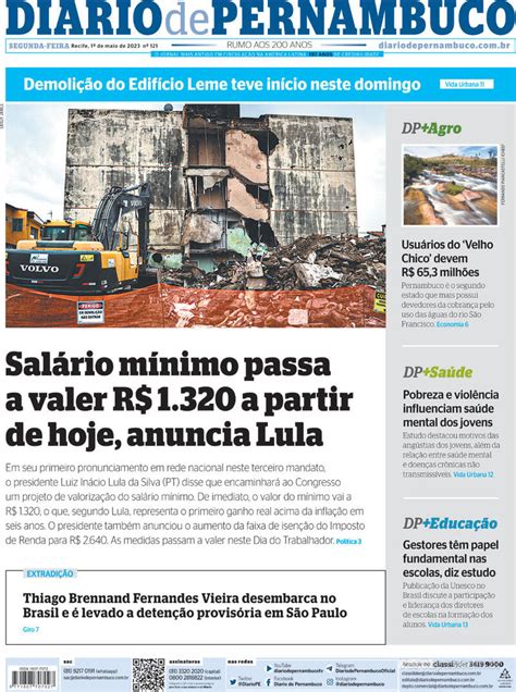 Capa Diario De Pernambuco Sábado25 De Março De 2023