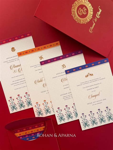 Mughal Garden Tiered Indian Wedding Card By Rohan Aparna