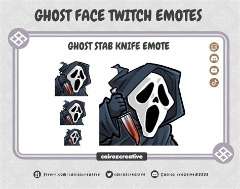 Ghost Face Stab Knife Twitch Emotes Horror Emotes Spooky Halloween