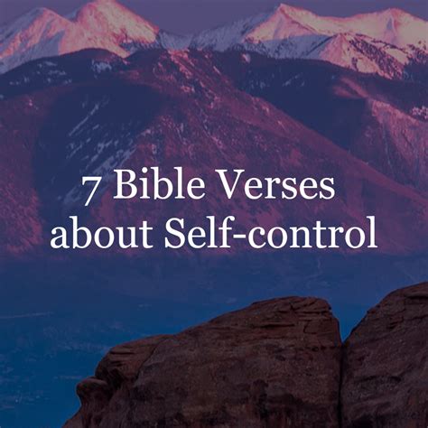 7 Bible Verses about Self-control